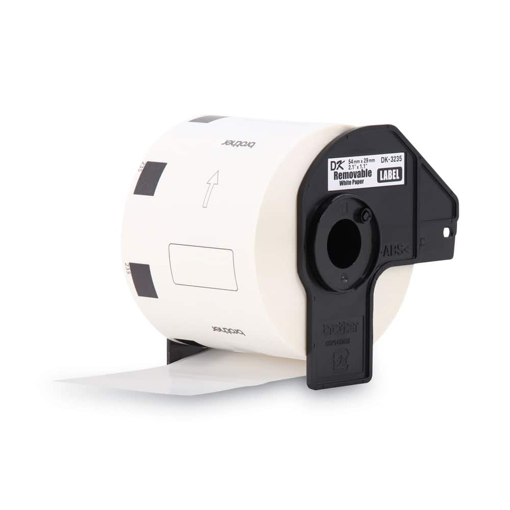 Brother - DK3235 1.1 in. x 2.1 in. Die-Cut Removable Paper Labels - White