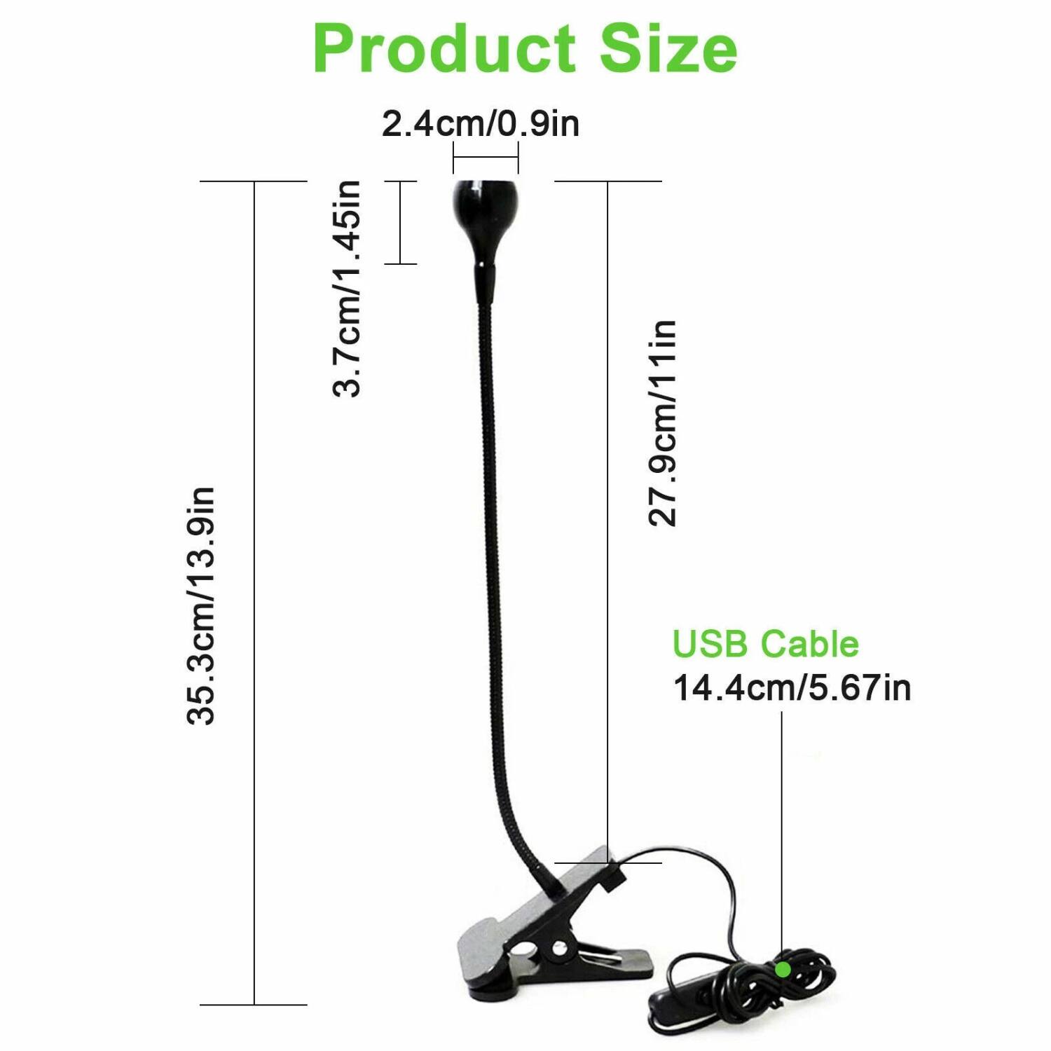 Product Size

- 35.3cm/13.9in
- 2.4cm/0.9in
- 3.7cm/1.45in
- 27.9cm/11in

USB Cable
14.4cm/5.67in