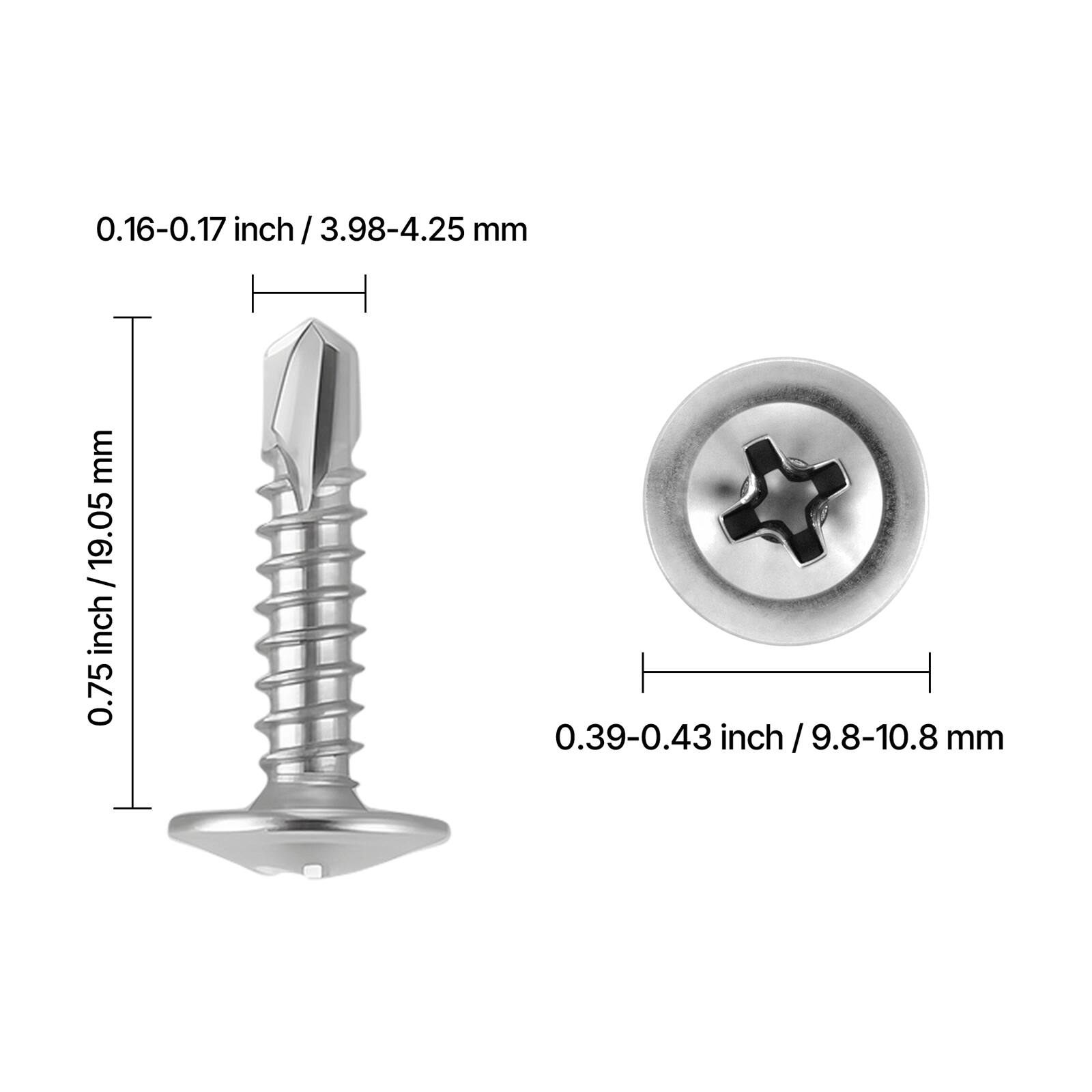 0.16-0.17 inch / 3.98-4.25 mm  
0.75 inch / 19.05 mm  
0.39-0.43 inch / 9.8-10.8 mm