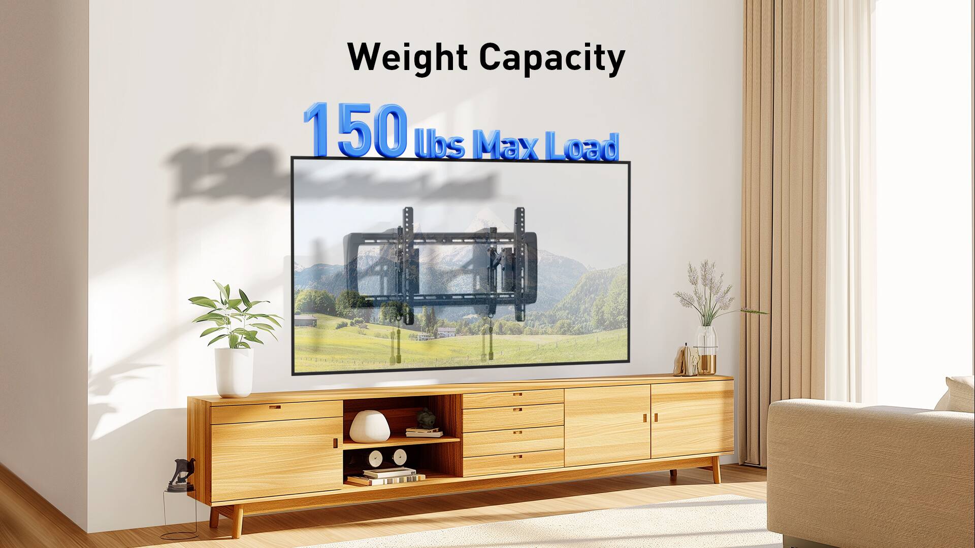 The text on the image reads "Weight Capacity 150 lbs Max Load."