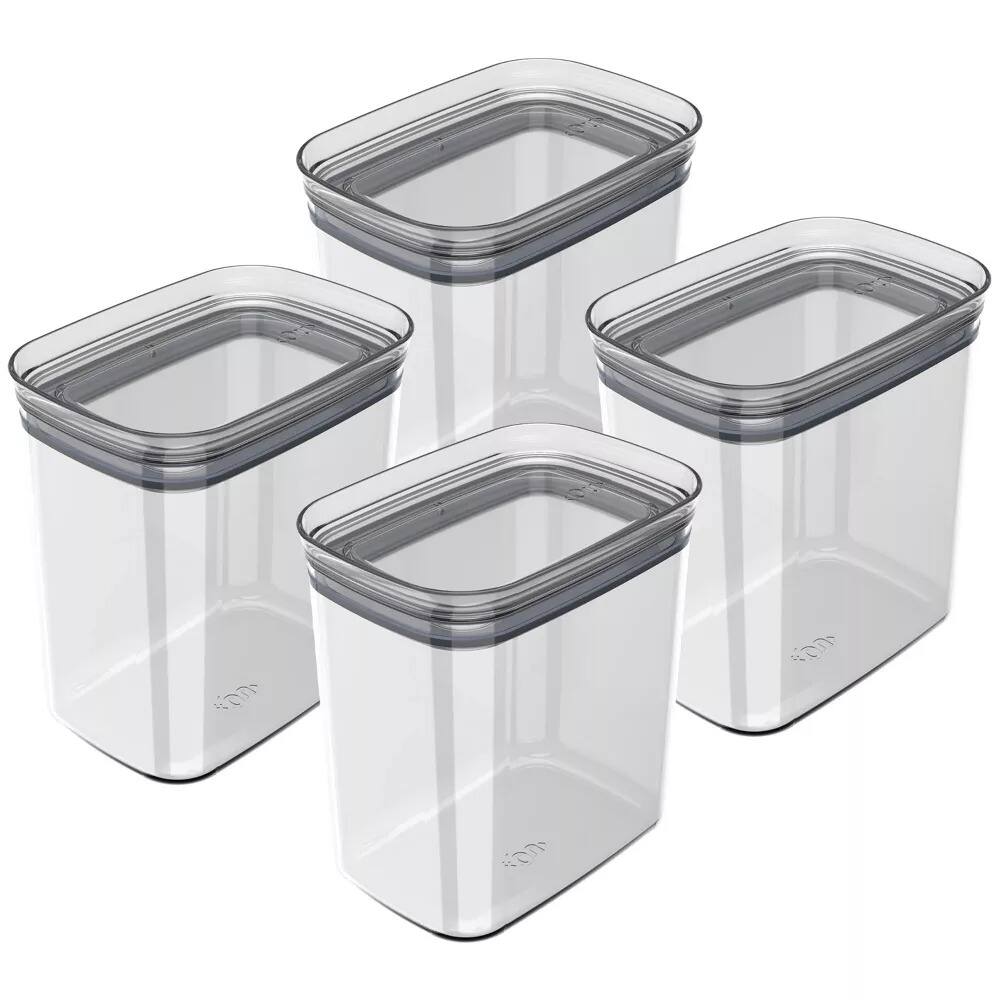 Alt View 7. OU - OU Airtight Food Storage Container 8pc (set of 4) Plastic Storage Container Set with Leak Proof Lid - Clear.