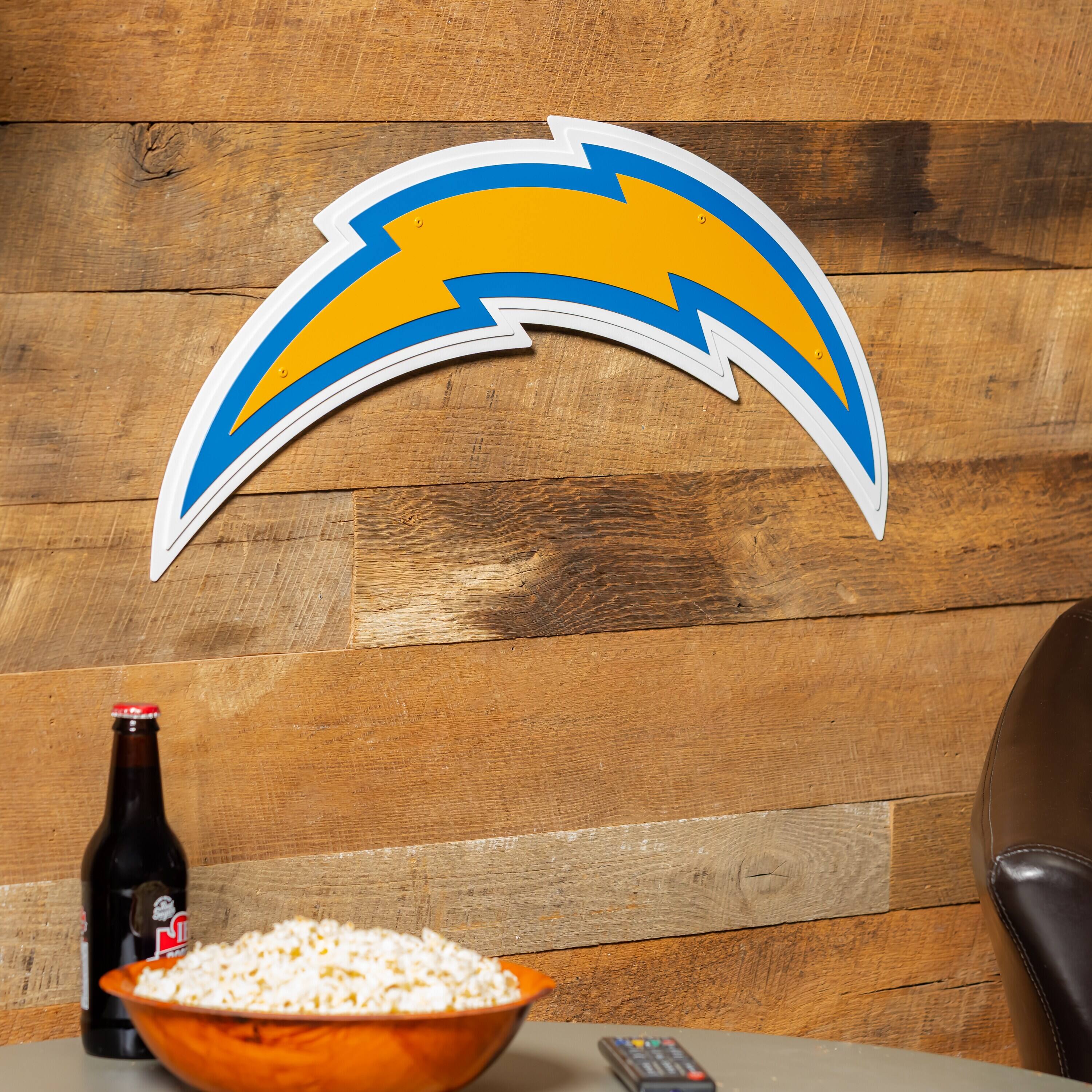 Alt View 1. Evergreen Enterprises - Los Angeles Chargers 23" Layered Metal Wall Art Sign - Multicolor.