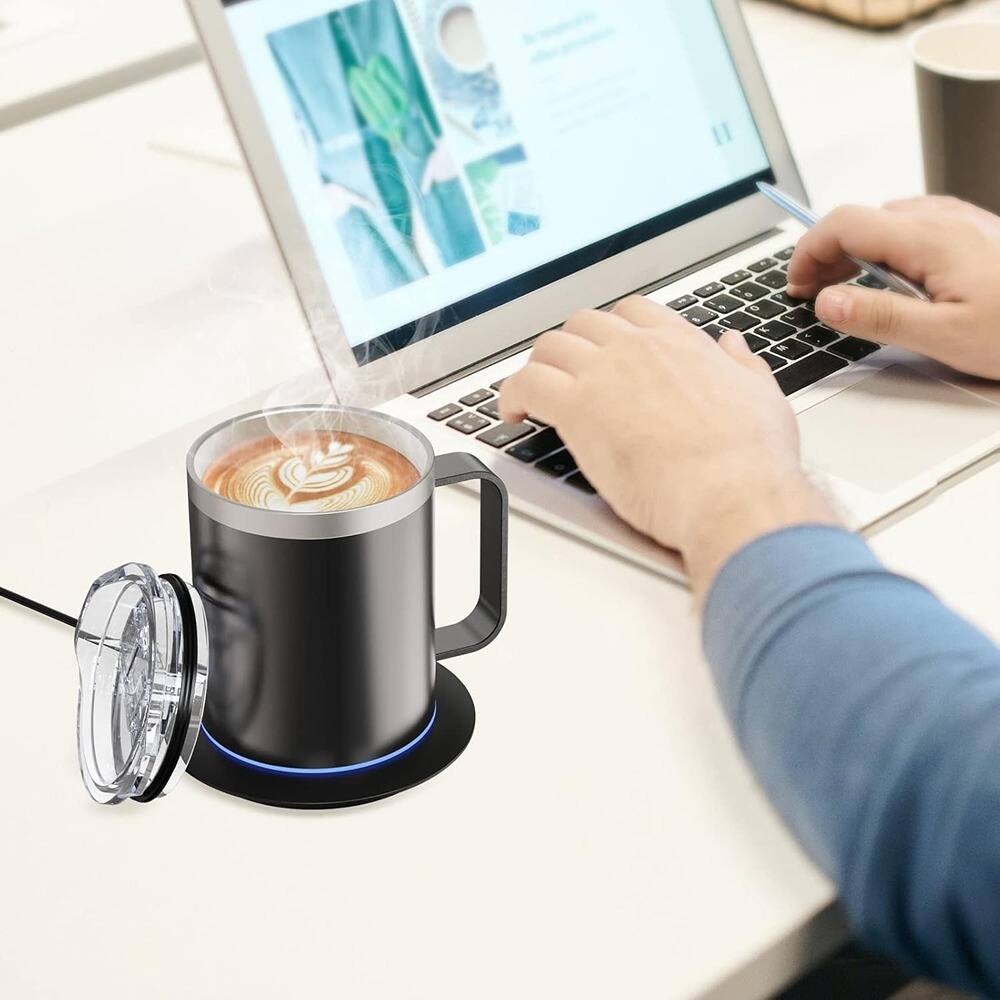 Alt View 2. Schertz - Self-Heating Coffee Mug, USB Powered, 131°F, Temperature Control - Black.