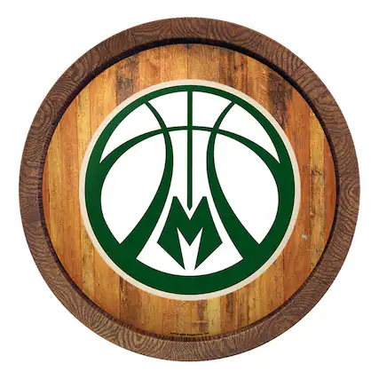 Front. The Fan-Brand - Milwaukee Bucks 20.25'' Faux Barrel Top Sign - Multicolor.