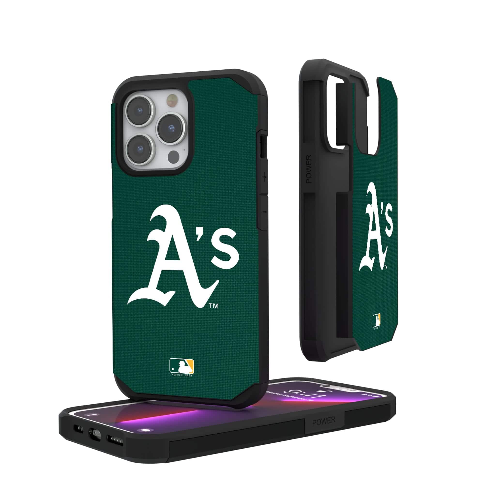 Keyscaper - MLB - Athletics iPhone Solid Design Rugged Case - 15 Pro Max - Multicolor