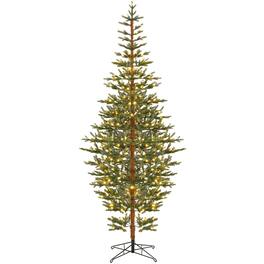 Costway - 8 ft Pre-Lit Fir Christmas Tree with 1665 PE Branch Tips, 330 Warm White LED Lights - Green