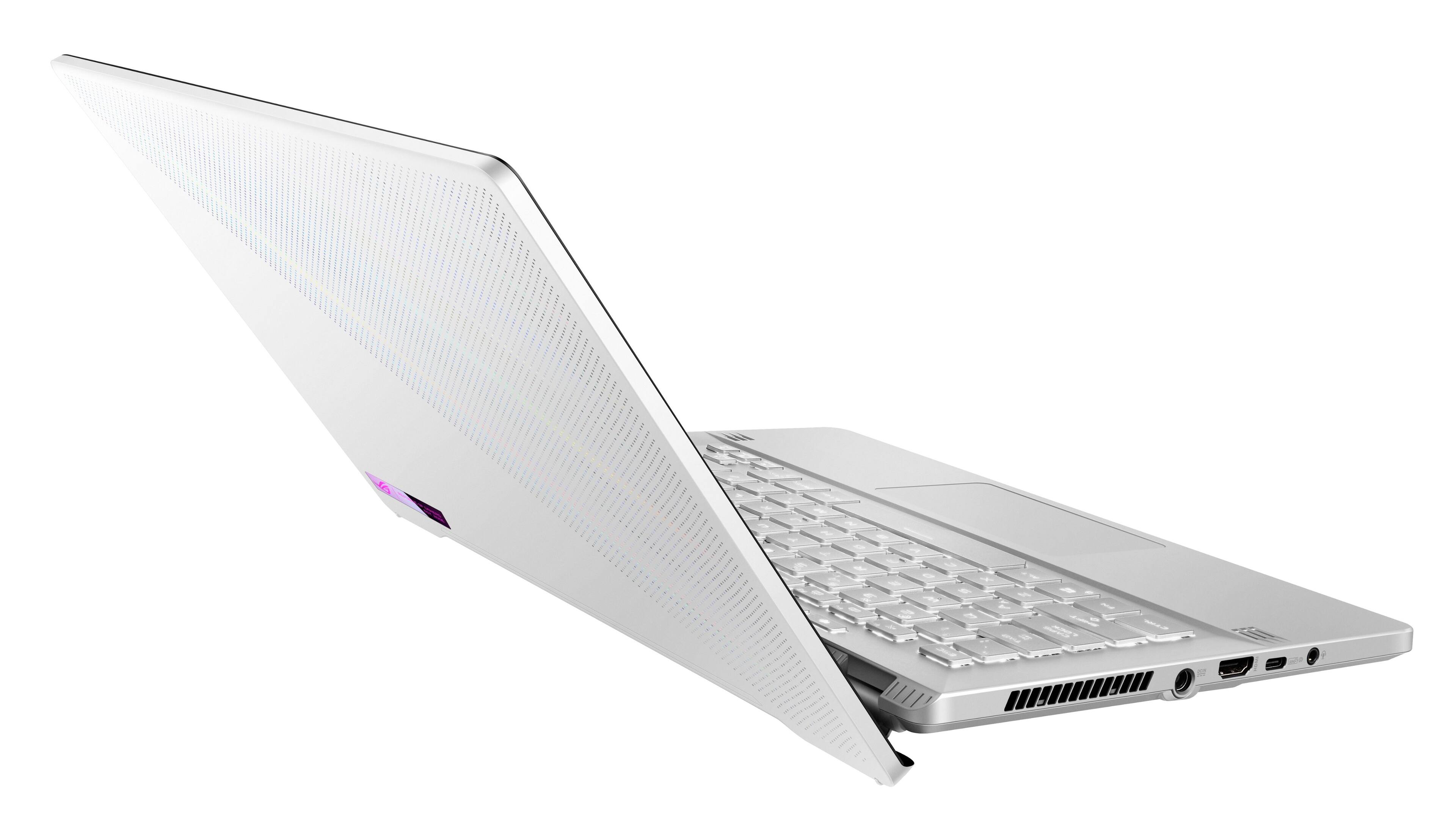 Alt View 4. ASUS - ROG Zephyrus 14" FHD 144Hz Gaming Laptop - AMD Ryzen 7 - 16GB DDR4 Memory - NVIDIA GeForce RTX 3060 - 512GB PCIe SSD - Moonlight White.