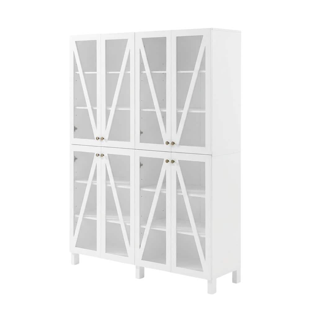 Crosley Furniture - Cassai Tall Kitchen Storage Pantry - 2 Stackable Pantries - White