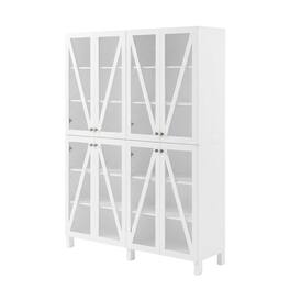 Crosley Furniture - Cassai Tall Kitchen Storage Pantry - 2 Stackable Pantries - White