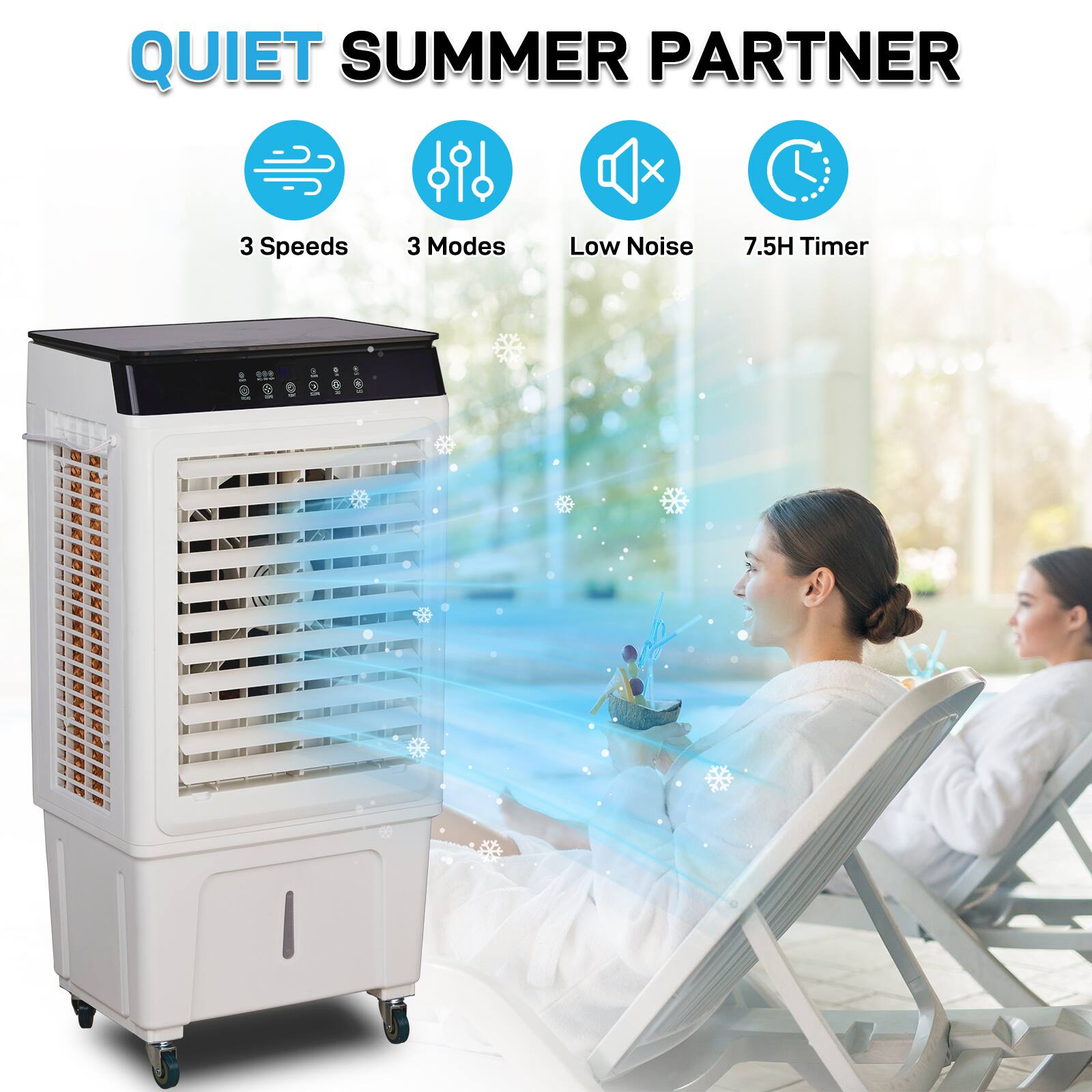 QUIET SUMMER PARTNER  
3 Speeds  
3 Modes  
Low Noise  
7.5H Timer