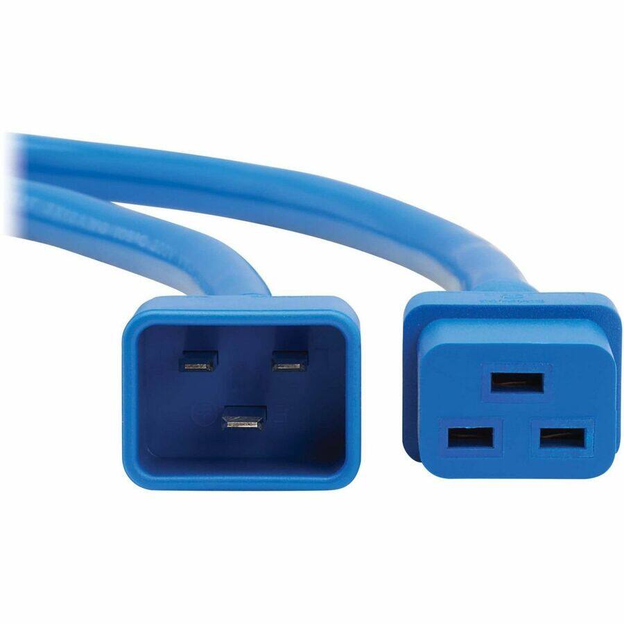 Alt View 2. Tripp Lite - Eaton Tripp Lite Series Power Extension Cord, C20 to C19 - Heavy-Duty, 20A, 250V, 12 AWG, 6 ft. (1.8 m), Blue - For - Blue.