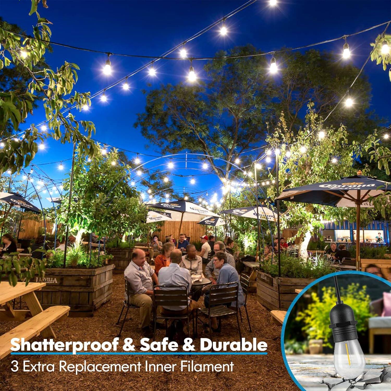 Shatterproof & Safe & Durable
3 Extra Replacement Inner Filament