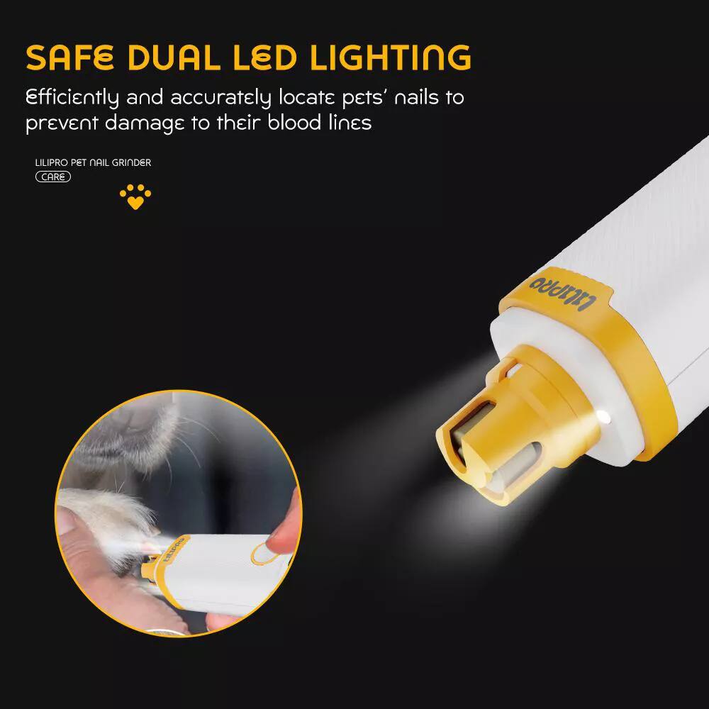 SAFE DUAL LED LIGHTING
Efficiently and accurately locate pets' nails to prevent damage to their blood lines
LILIPRO PET NAIL GRINDER CARE