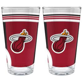 Great American Products - Miami Heat Two-Piece 16oz. Pint Glass Set - Multicolor