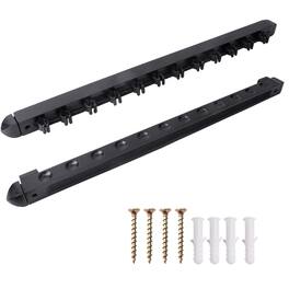 GSE Games & Sports Expert - 2-Piece Wood 12 Billiard Pool Cue Rack Wall Mounted Holders, Pool Cue Sticks Wall Rack Set - Black