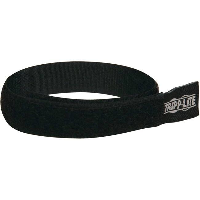 Front. Tripp Lite - Eaton Tripp Lite Series Hook-and-Loop Cable Ties, 10" L x 5/8" W - 10-Pack - Cable Tie - Black - 10 - 10? Length - Black.