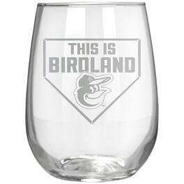 Great American Products - Baltimore Orioles Etched 17oz. Rally Cry Stemless Wine Glass - Multicolor