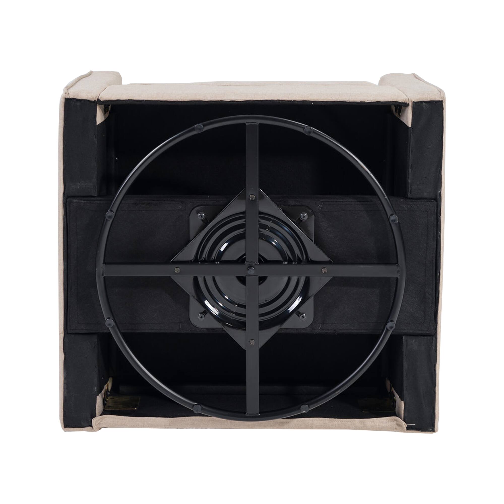 Alt View 3. Bestier - Swivel Accent Square Chair with Thick Padded Backrest Cushion, Lounge Reading Chair for Living Room Bedroom - Oatmeal.