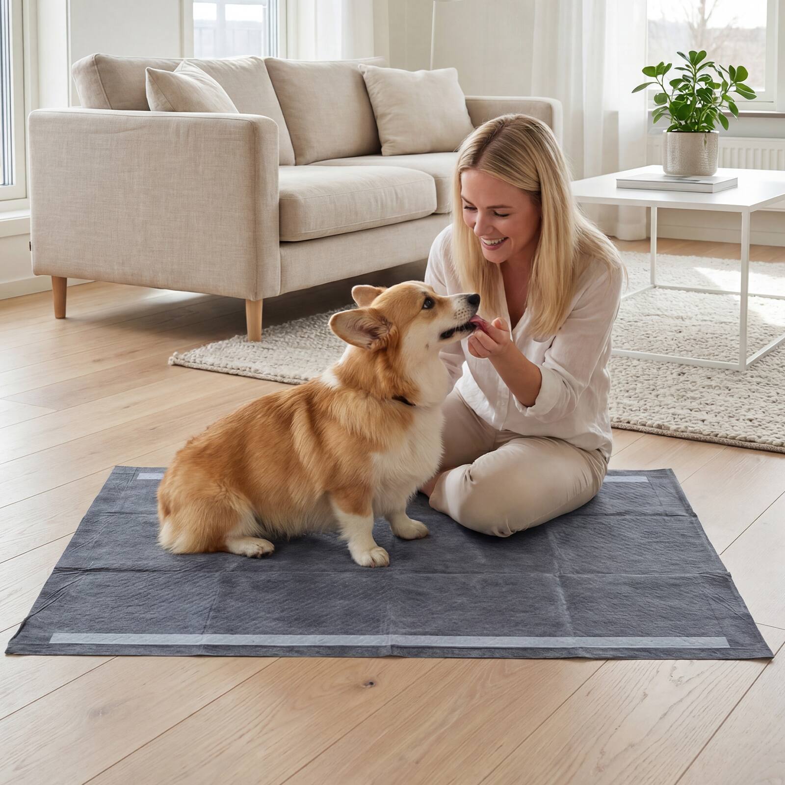Alt View 1. Gymax - Gymax Charcoal?Dog Pee Pads 35.5'' x 24'' 6-Layer Leak-Proof Pet Potty Training Pads - Black.