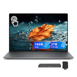 Dell - XPS 13.4" 3K Touch Laptop,Snapdragon X Elite X1E-80-100,16GB RAM,1TB SSD+1TB Dock Set,Backlit,Win 11 - Graphite