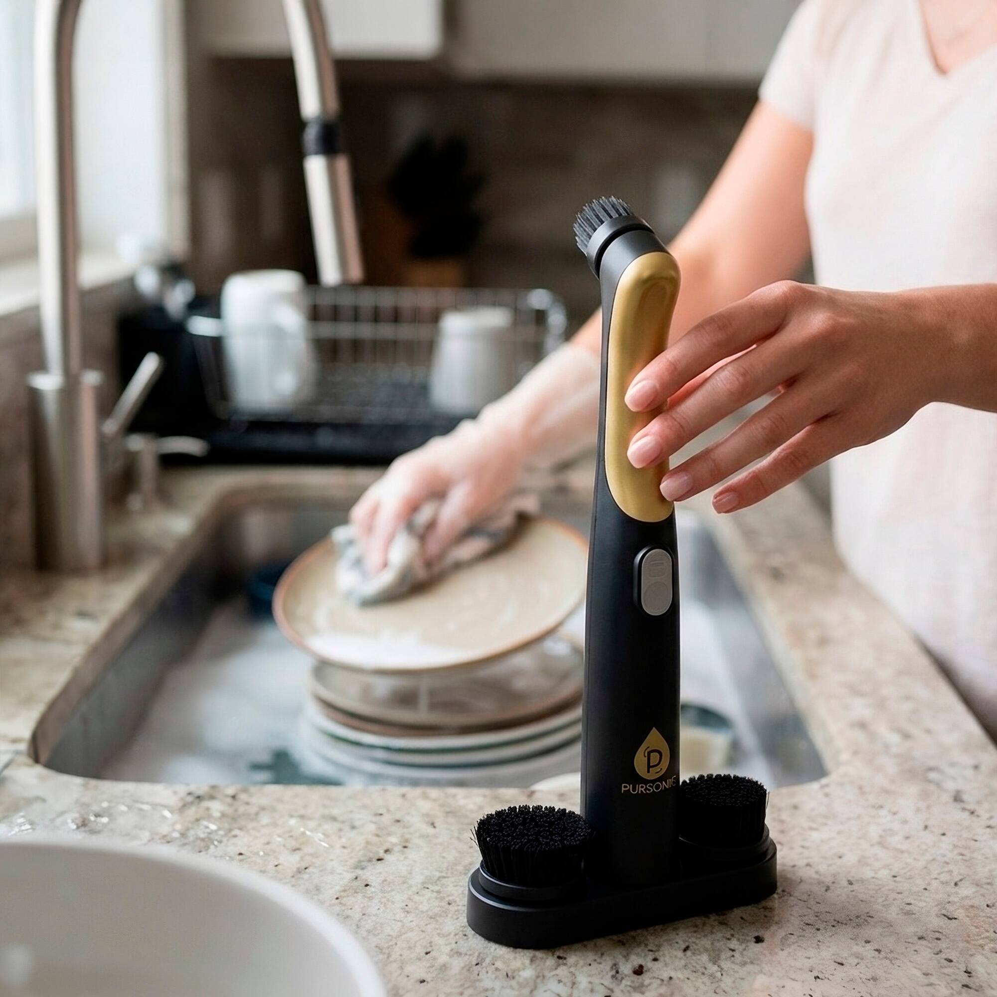 Left. Pursonic - Cordless Rechargeable Power Scrubber Cleaning Brush.