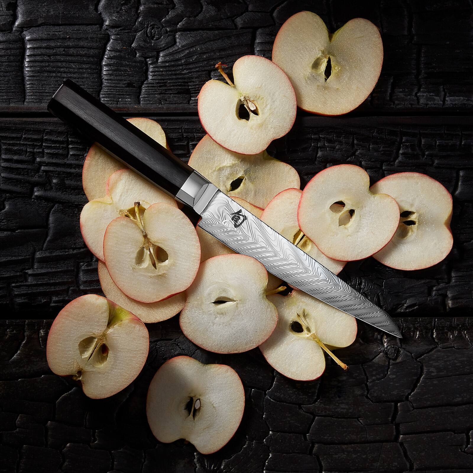Alt View 2. Shun - Dual Core 6-Inch Utility Butcher Knife VG0019 - Black.