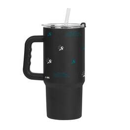 Logo Brands - San Jose Sharks 24oz. Step and Repeat Powder Coat Tumbler - Black
