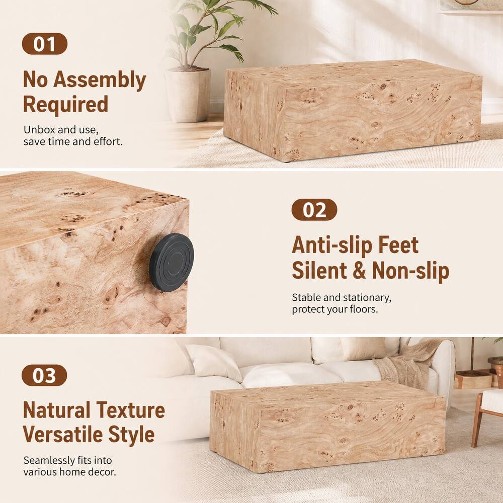01
No Assembly Required
Unbox and use, save time and effort.

02
Anti-slip Feet
Silent & Non-slip
Stable and stationary, protect your floors.

03
Natural Texture
Versatile Style
Seamlessly fits into various home decor.