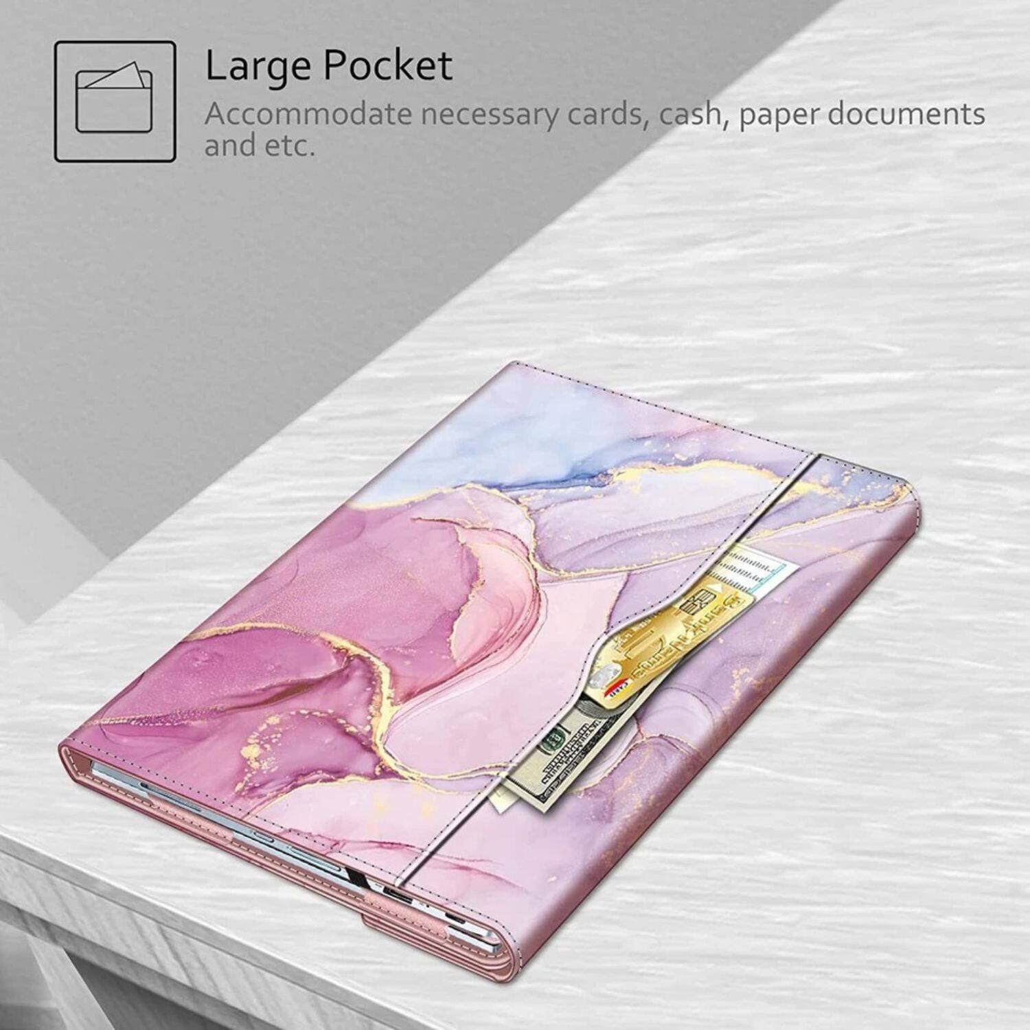 Large Pocket  
Accommodate necessary cards, cash, paper documents and etc.