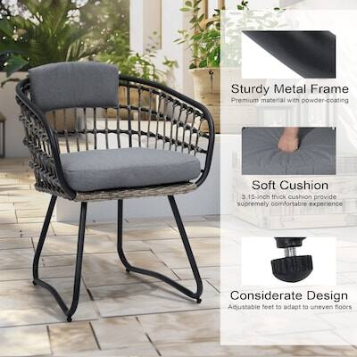 Sturdy Metal Frame  
Premium material with powder-coating  

Soft Cushion  
3.15-inch thick cushion provides supremely comfortable experience  

Considerate Design  
Adjustable feet to adapt to uneven floors
