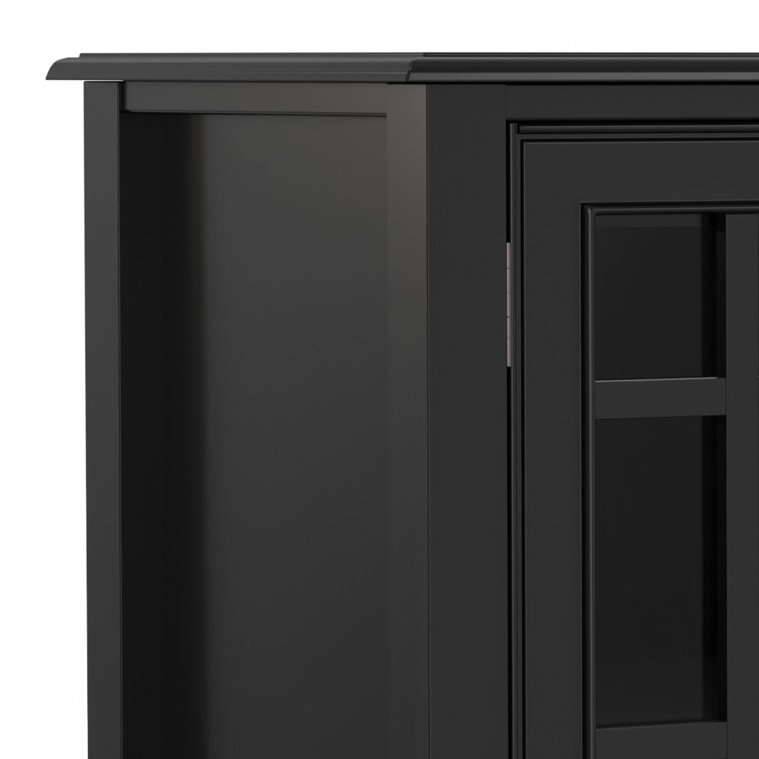 Alt View 2. Simpli Home - Connaught SOLID WOOD 60 inch Wide Traditional Wide Storage Cabinet Buffet in Black - Black.