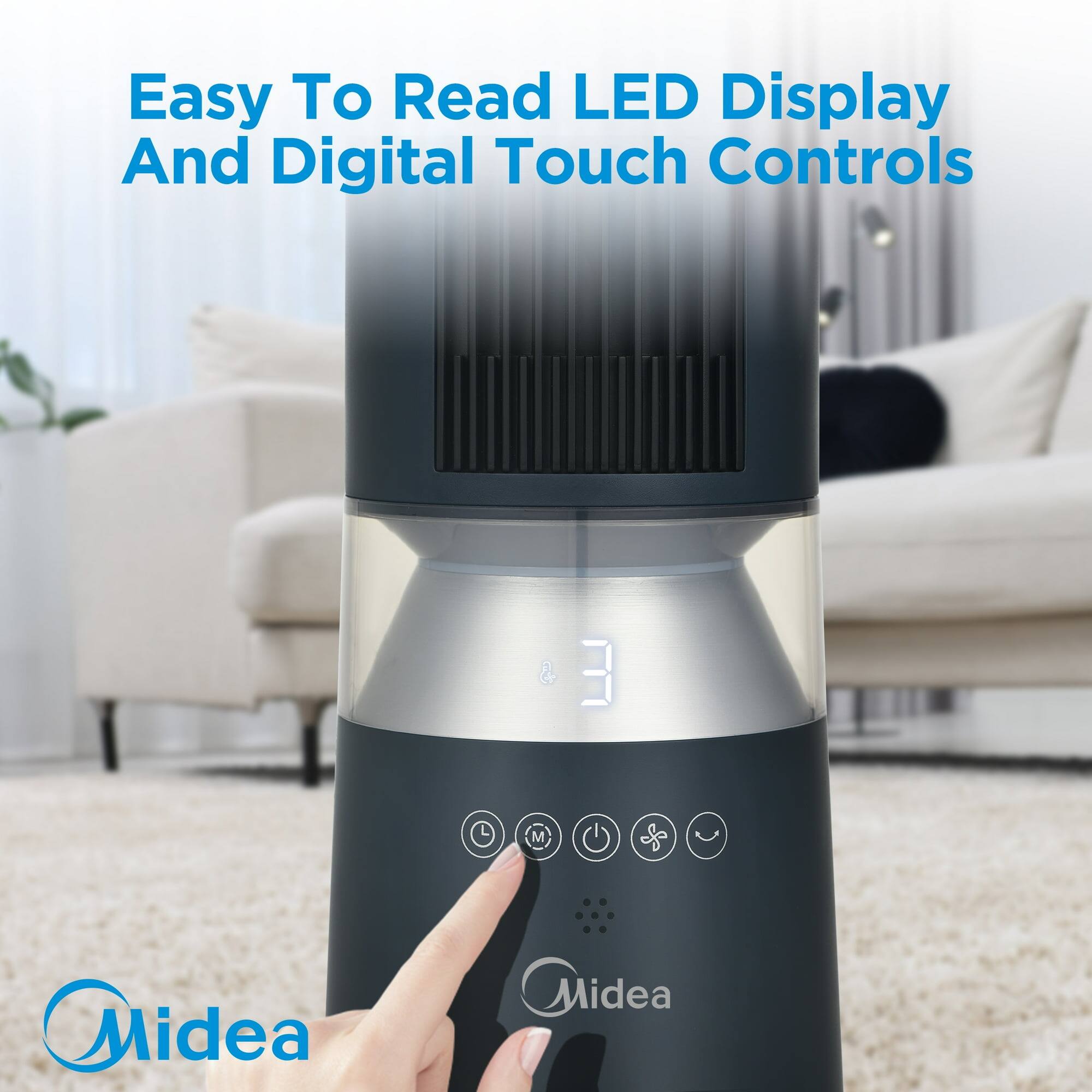 Easy To Read LED Display And Digital Touch Controls

Midea