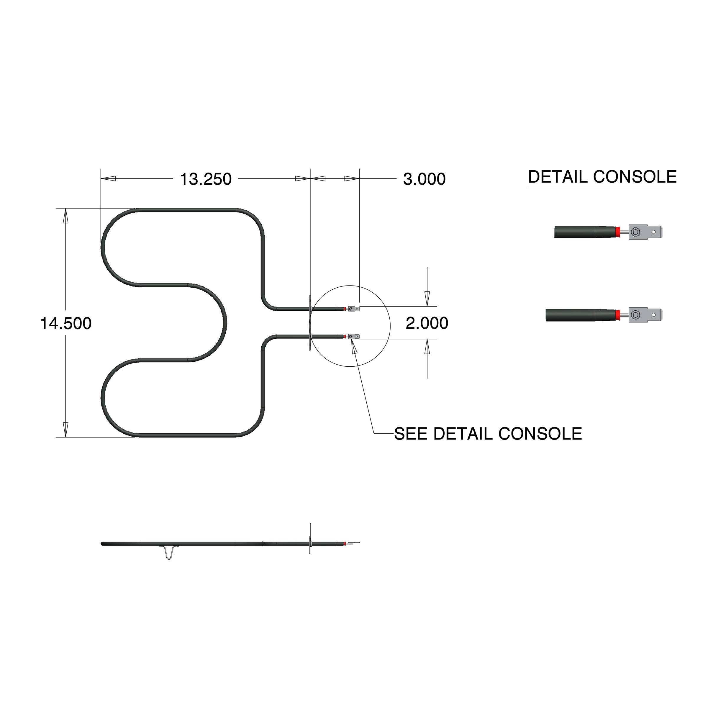 13.250 -3 3.000 DETAIL CONSOLE 14.500 2.000 SEE DETAIL CONSOLE
