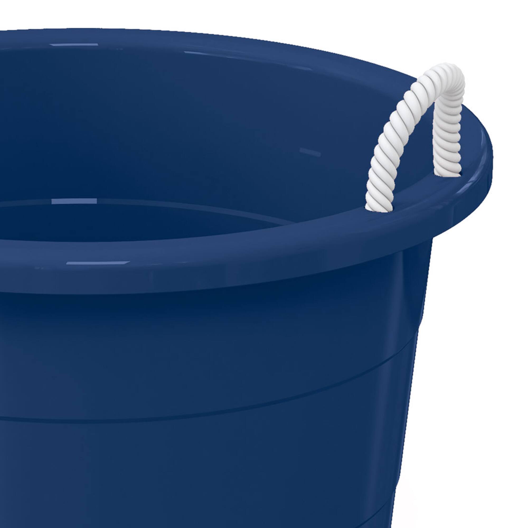 Alt View 4. Life Story - Life Story 17 Gallon Round Open Storage Bucket with Rope Handles, Blue, 8 Pack - Blue.