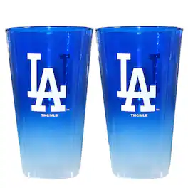 The Memory Company - Los Angeles Dodgers Two-Pack 16oz. Ombre Pint Glass Set - Multicolor