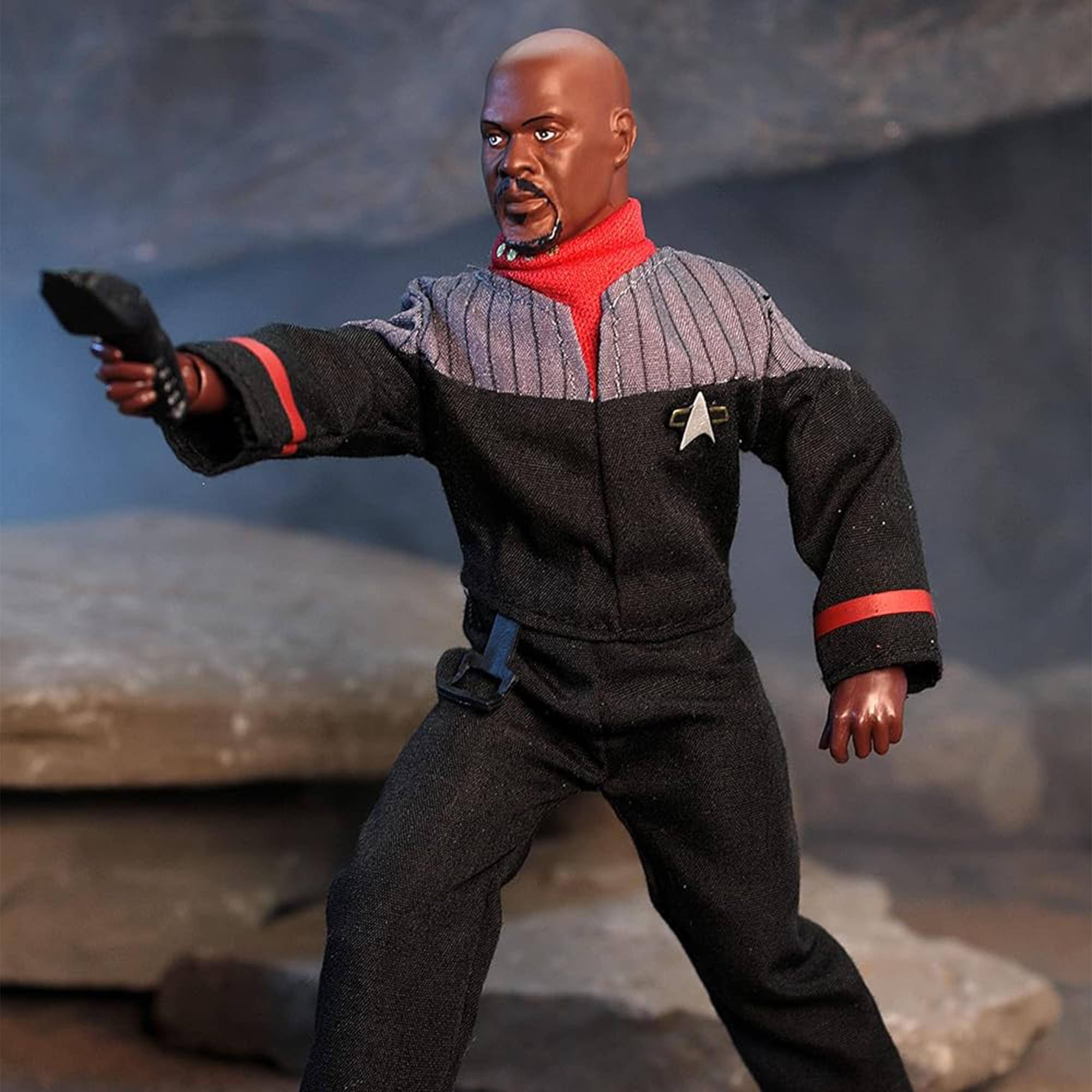 Alt View 2. Mego - Mego Star Trek Deep Space Nine Captain Sisko 8 Inch Action Figure - Black.
