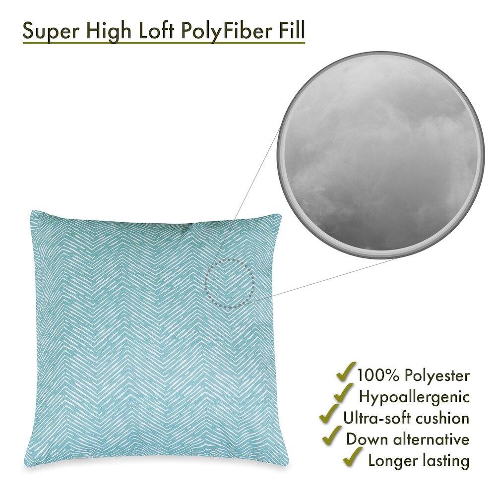 Super High Loft PolyFiber Fill

- 100% Polyester
- Hypoallergenic
- Ultra-soft cushion
- Down alternative
- Longer lasting