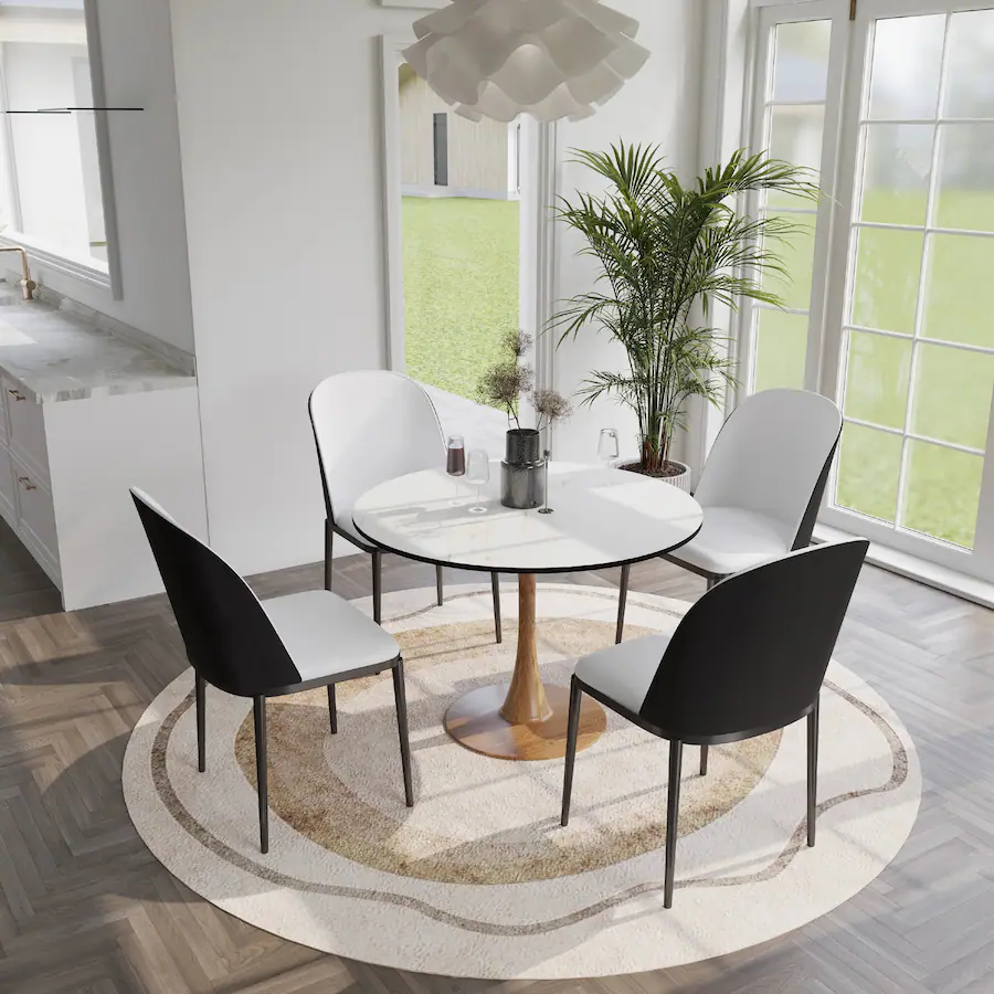 Left. LeisureMod - Bristol Round Dining Table 40