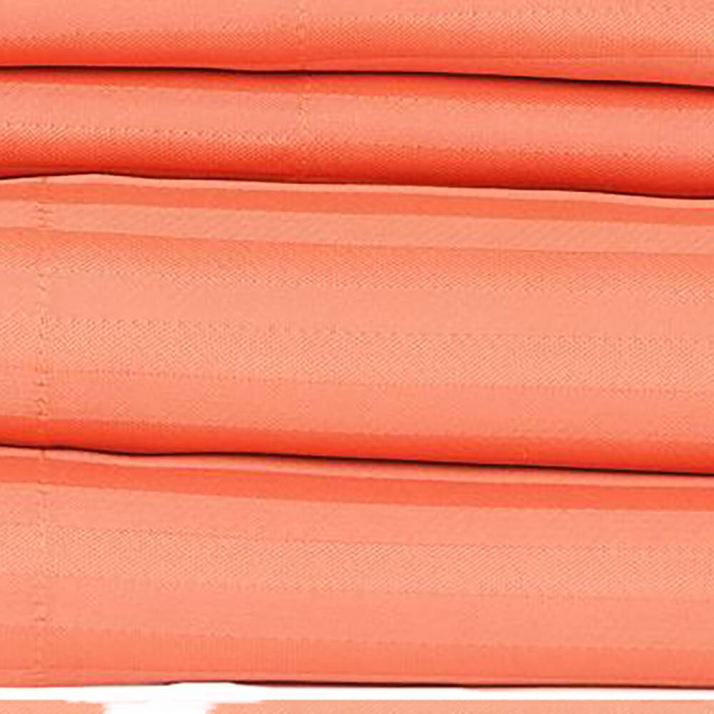 Alt View 2. Castle Hill London - Castle Hill London 600 Thread Count Sateen Stripe Sheet Set - Queen, Spice - Spice.