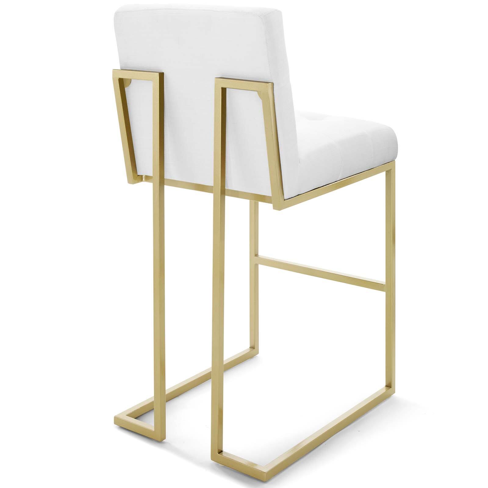 Alt View 1. Modway - Privy Gold Stainless Steel Upholstered Fabric Bar Stool by Modway - Gold White.