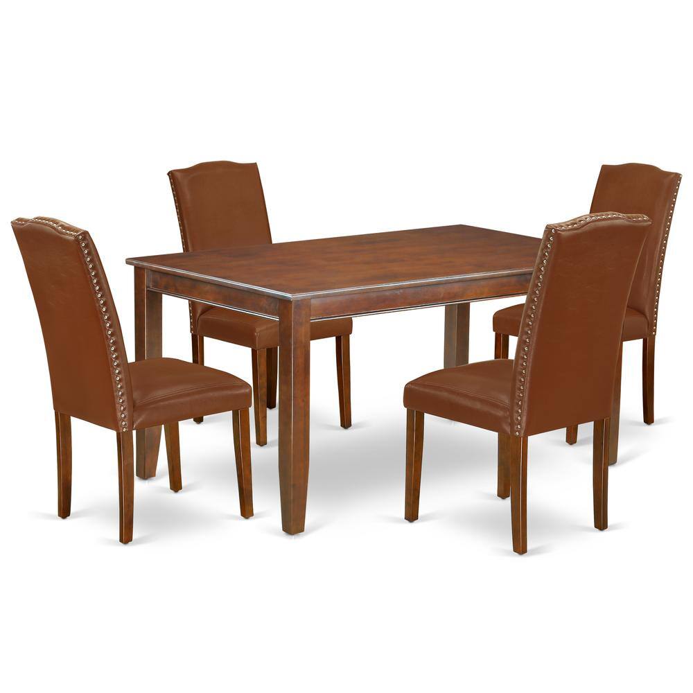 Back. East West Furniture - Dining Room Set Mahogany - Brown.