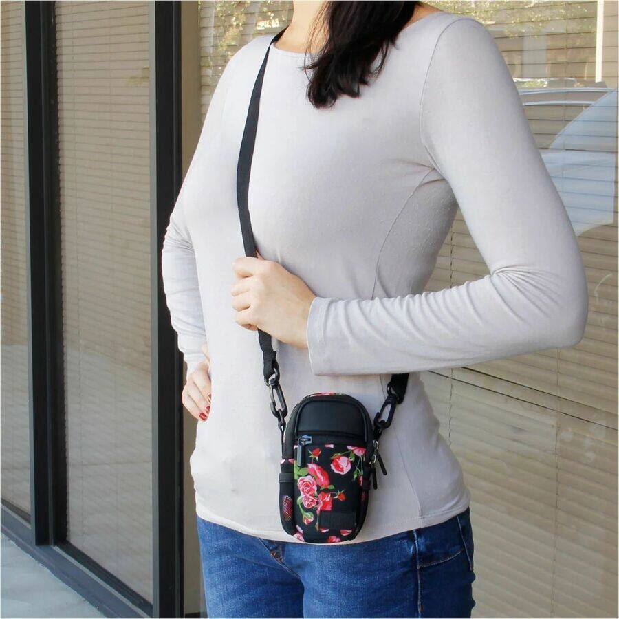 Alt View 3. Accessory Power - USA Gear Carrying Case (Sling) Camera - Floral - Water Proof, Rain Resistant, Moisture Resistant, Dust Resistant, Sand - Floral.