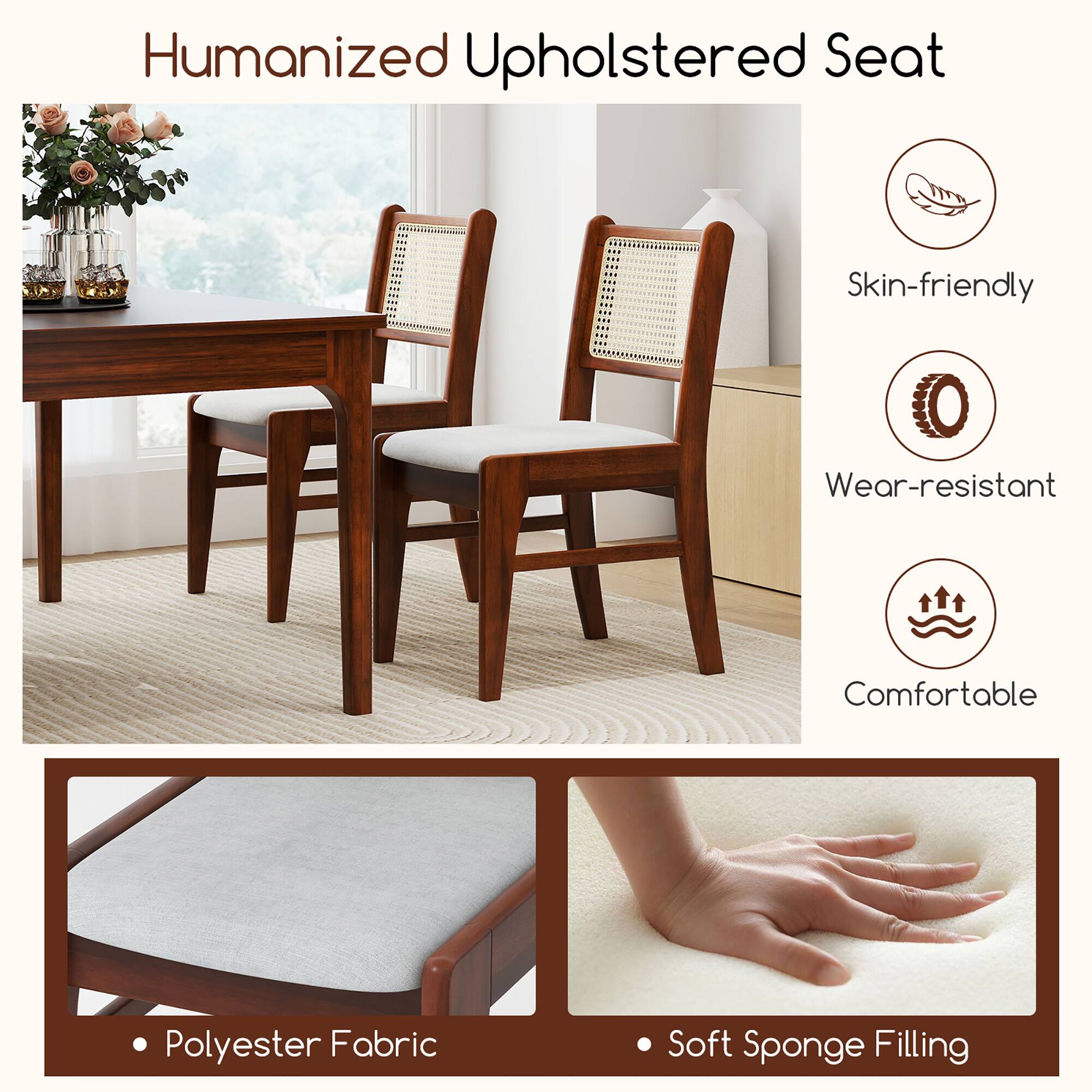 Humanized Upholstered Seat

- Skin-friendly
- Wear-resistant
- Comfortable

- Polyester Fabric
- Soft Sponge Filling