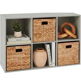 Best Choice Products - 6-Cube Bookshelf, 11in Display Storage System, Organizer w/ Removable Back Panels - Gray
