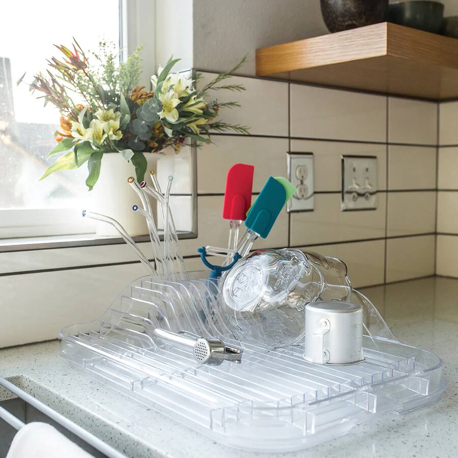 Better Houseware Dish Rack Set Clear 3421 - Best Buy