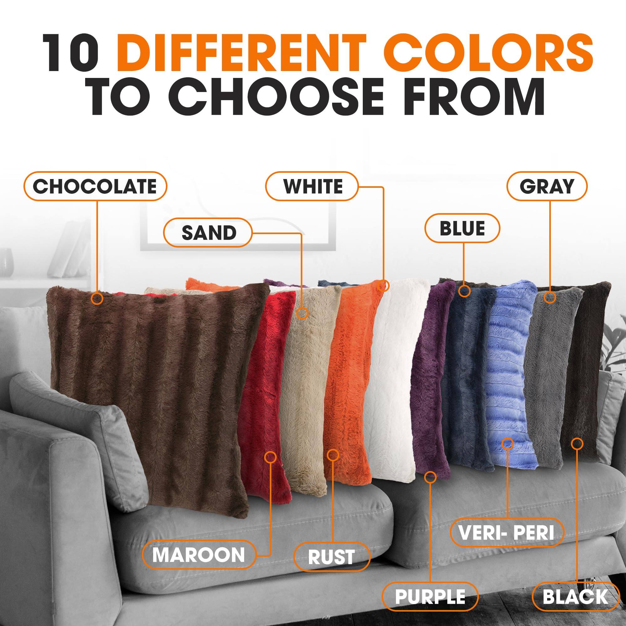 10 DIFFERENT COLORS TO CHOOSE FROM

- CHOCOLATE
- WHITE
- GRAY
- SAND
- BLUE
- MAROON
- RUST
- VERI-PERI
- PURPLE
- BLACK