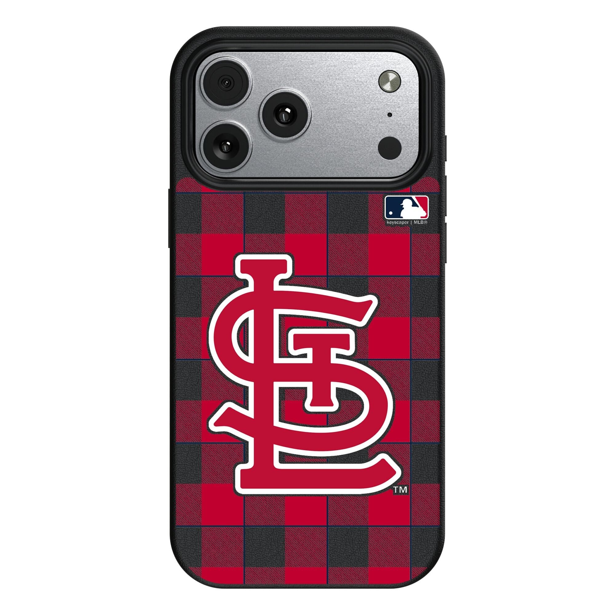 Keyscaper - MLB - St. Louis Cardinals - Plaid Magnetic Bump iPhone Case - 17 - Black price history on PriceWatchPro