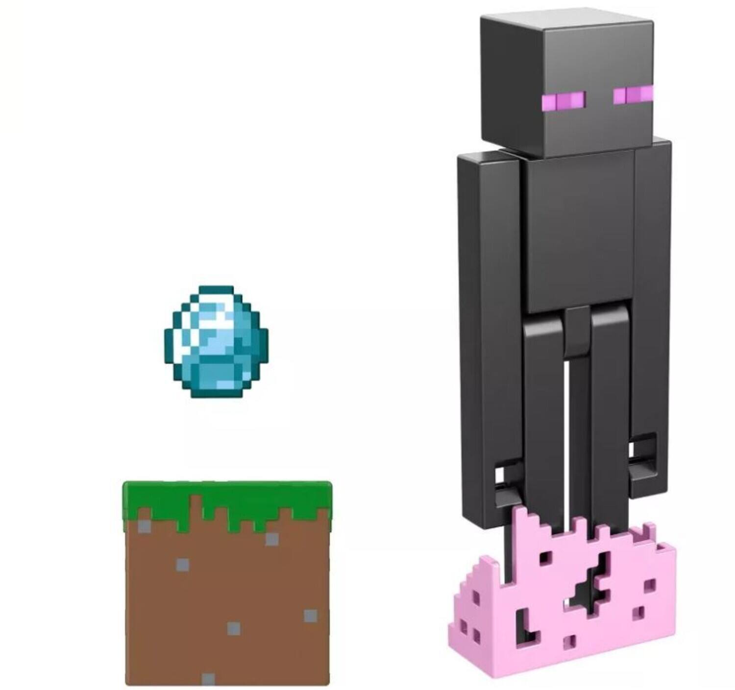 Alt View 2. Mattel - Mattel - Minecraft 3.25'' Enderman Figure with Accessories   - COLLECTIBLES - Multicolor.