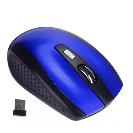 Front. Stock Preferred - 2.4GHz Wireless Optical Mouse with USB Receiver Blue - Blue.