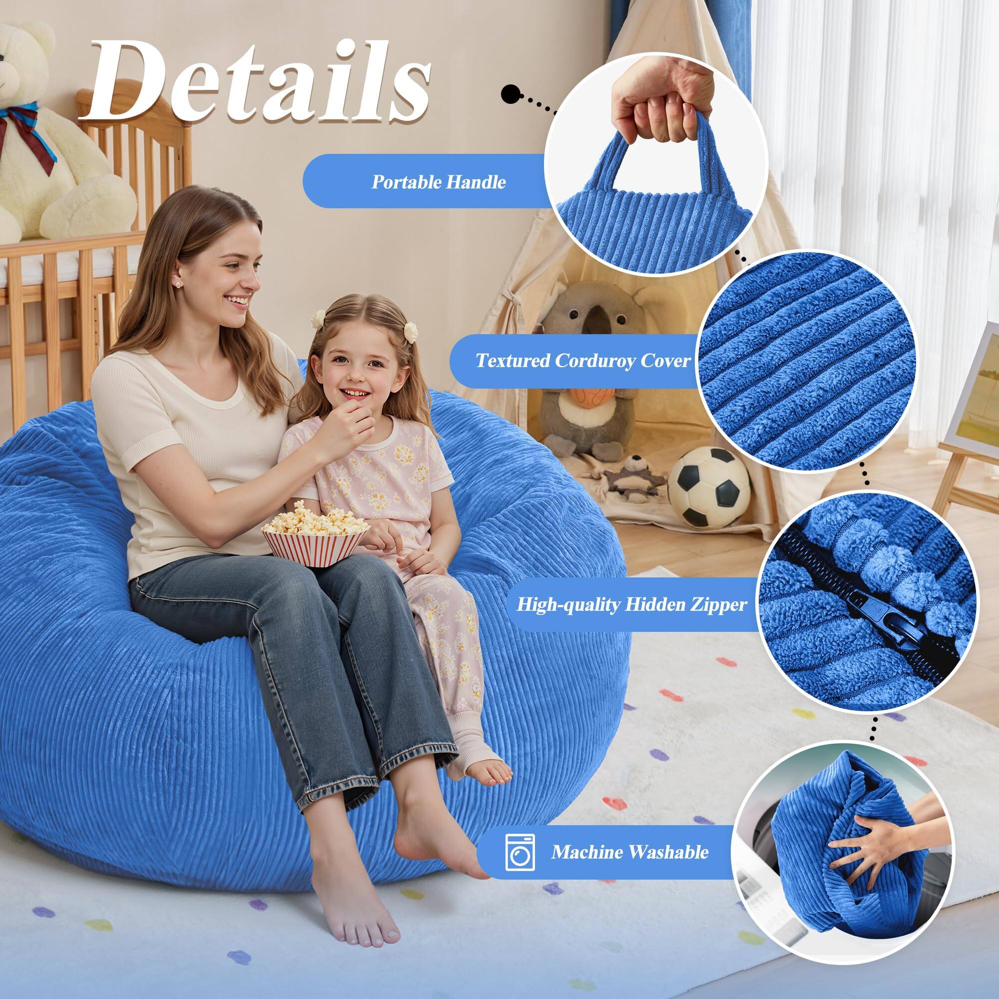 Details

- Portable Handle
- Textured Corduroy Cover
- High-quality Hidden Zipper
- Machine Washable